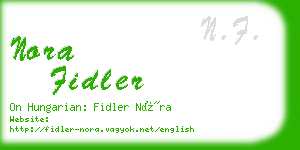 nora fidler business card